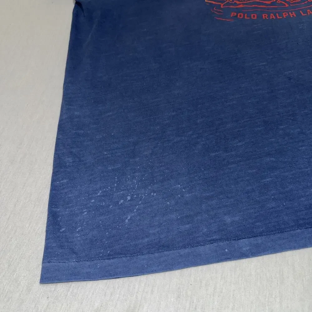 Polo Ralph Lauren T-Shirt Adult 3XB Tall Blue Palm Island Supplies Single Stitch